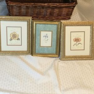 Flower Month Wall Pictures Set of Three